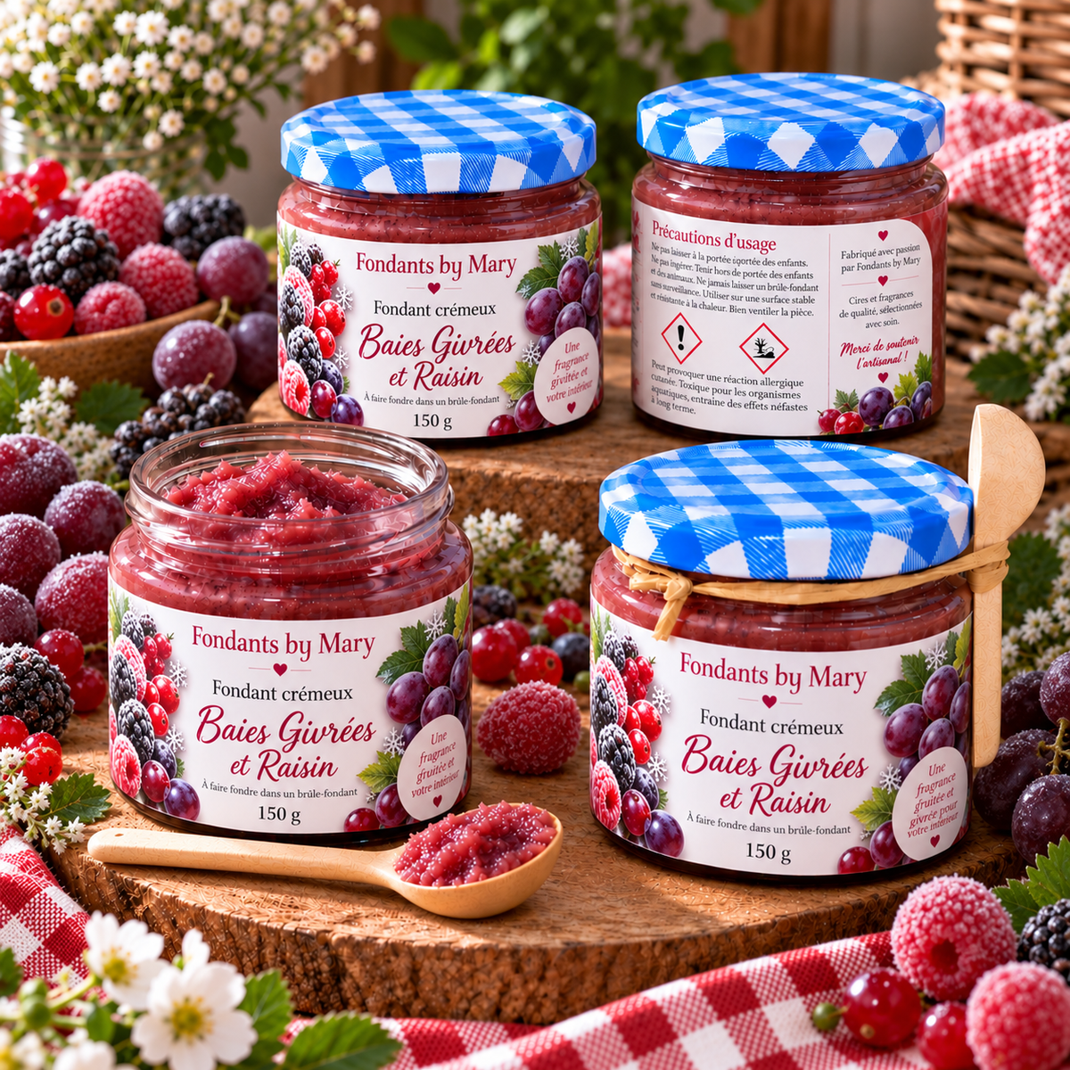 Fondant Crémeux Gourmand – Baies Givrées et Raisin