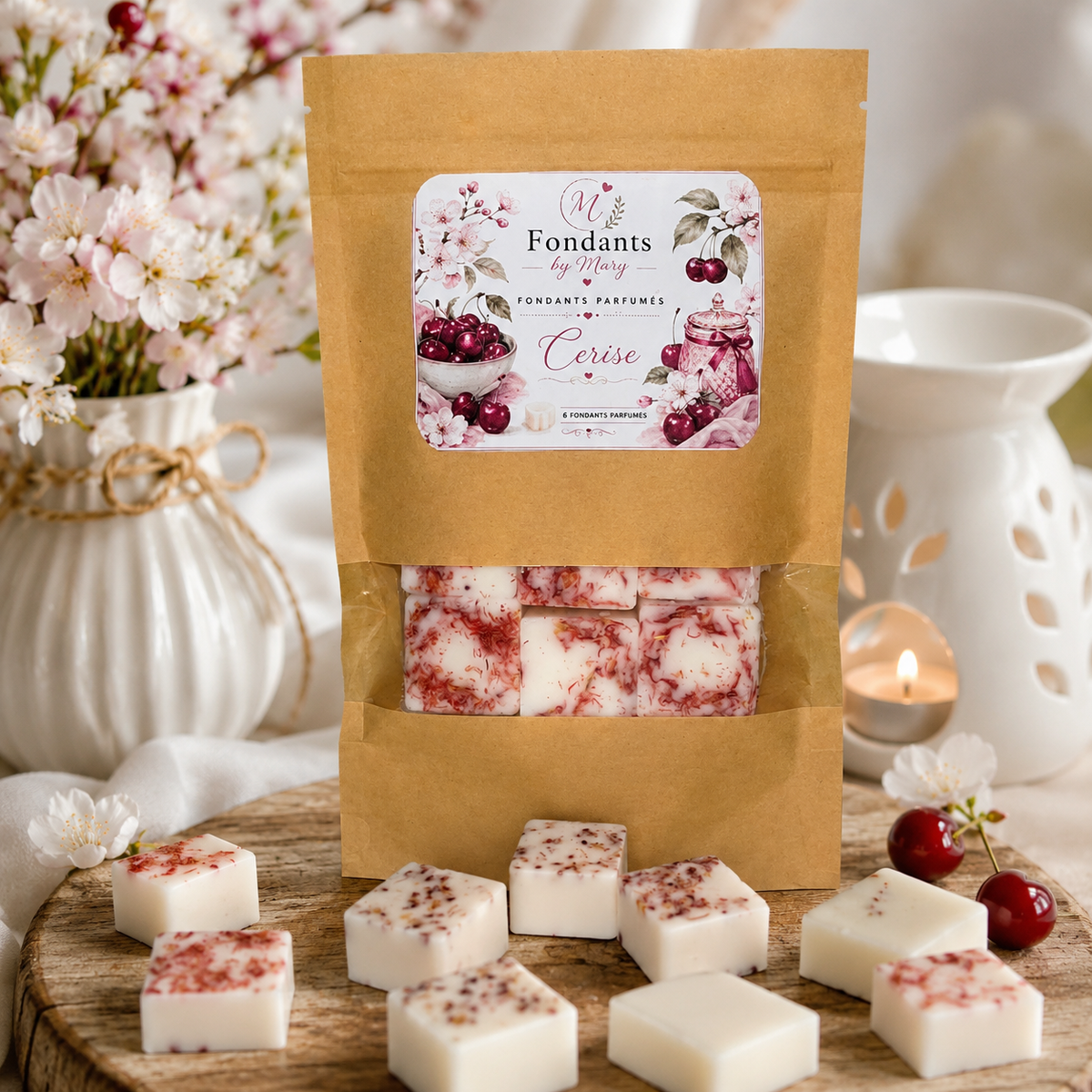 Huit fondants parfumés
Personnalisez votre ambiance parmi nos 10 fragrances fruitées