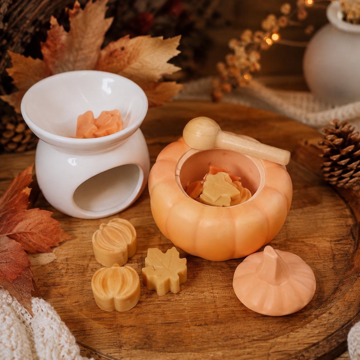 Pot citrouille de fondants parfumés – Choisissez parmi nos 10 fragrances d’Automne.