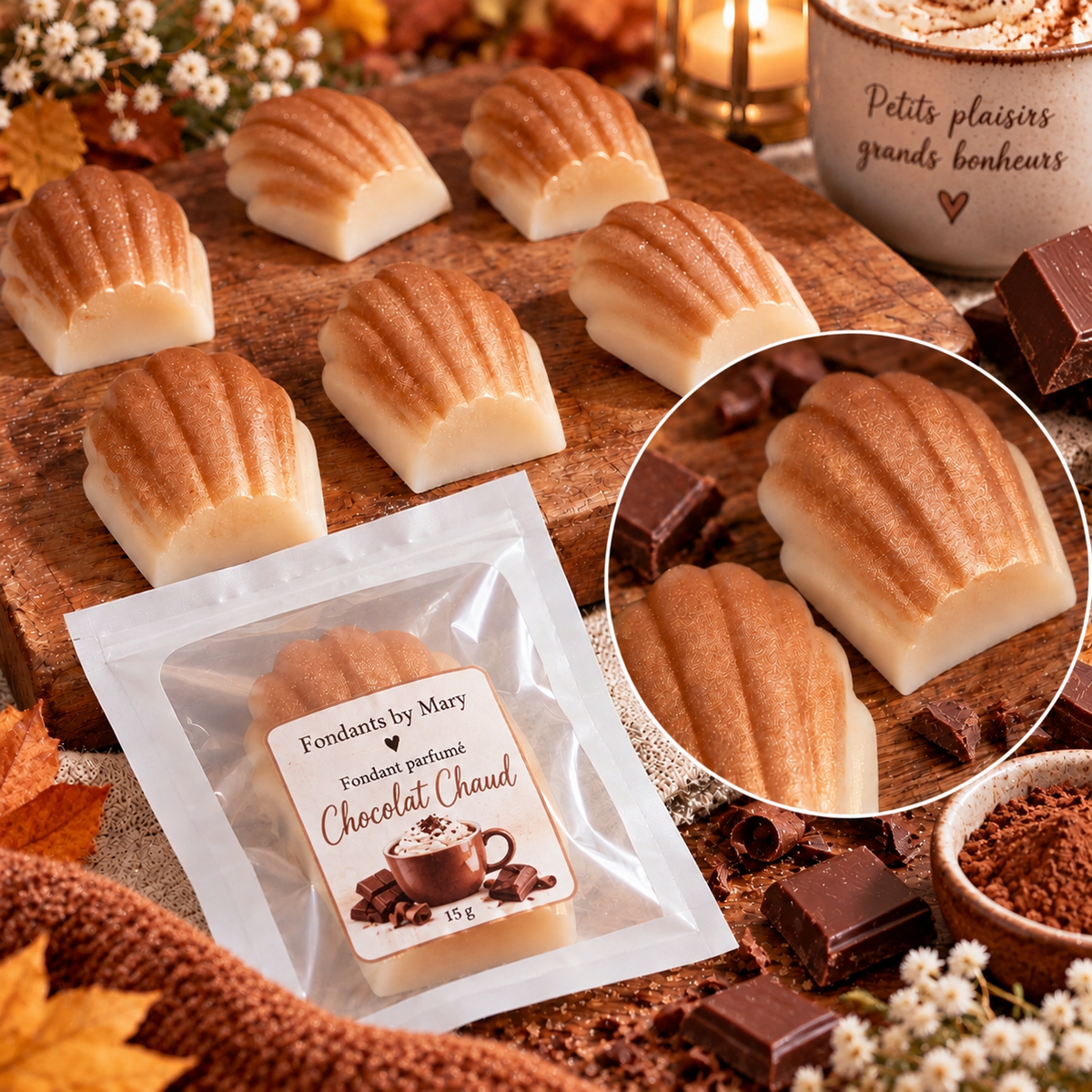 Madeleine parfumée – Chocolat chaud