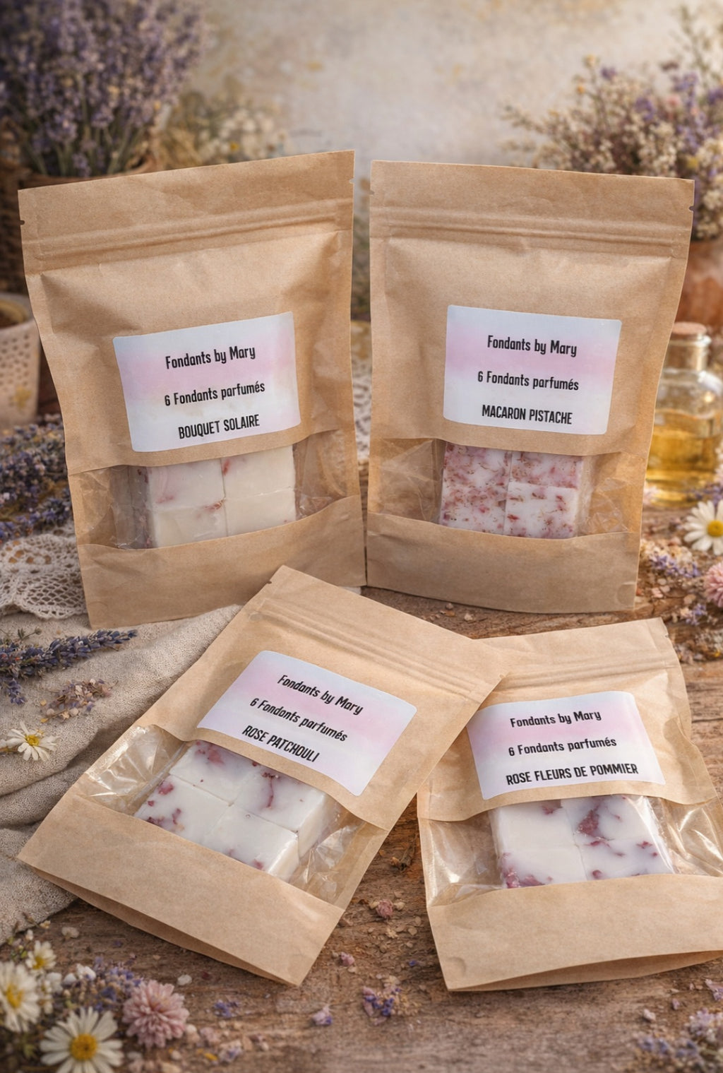 Fondants parfumés « Pétales de Douceur » sachet de 8 fondants