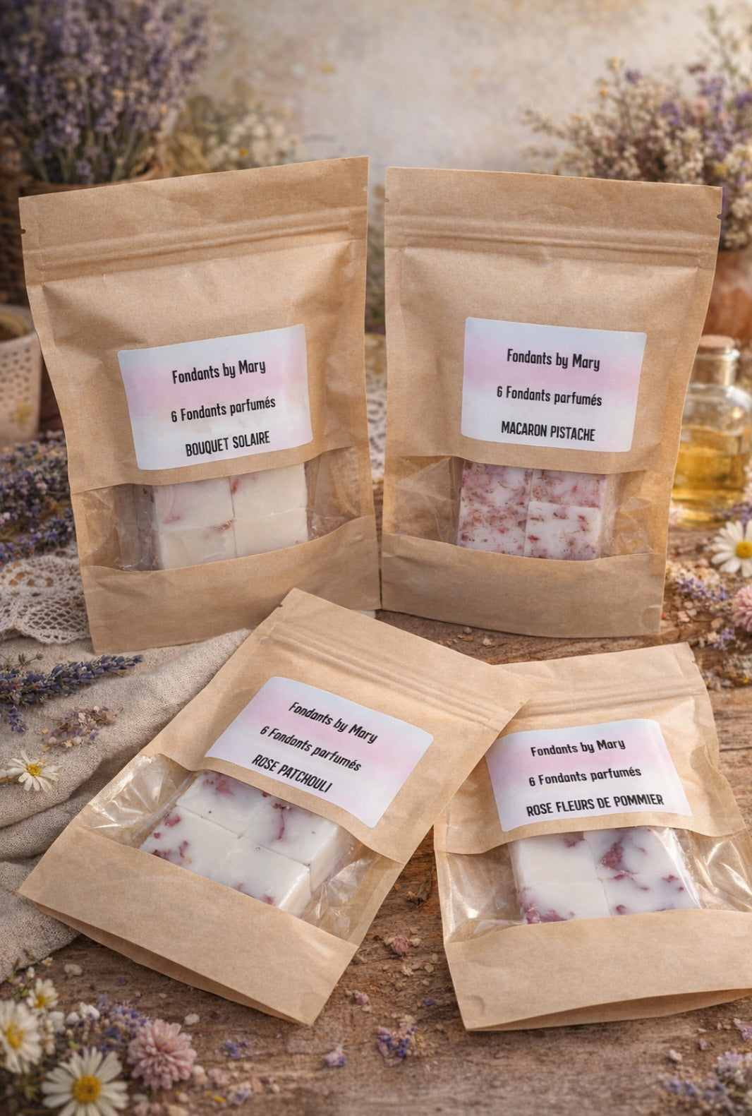 Fondants parfumés « Pétales de Douceur » sachet de 8 fondants